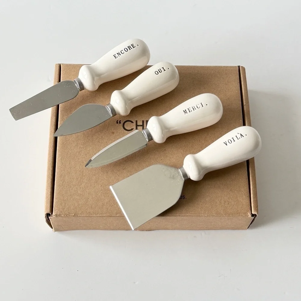 Rae Dunn by Magenta Cheese Knife Set (Yum Serve Spread Slice) NEW